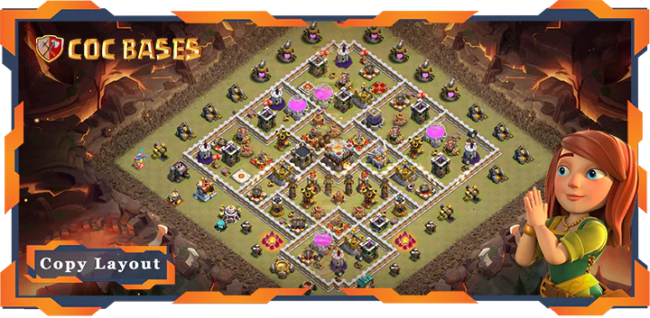 Top War Base TH11 with Link, Hybrid, Anti Everything Layout – Clash of Clans (303)