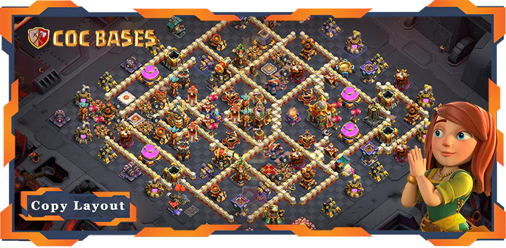 Top War Base TH16 with Link, Defence, Hybrid Layout – Clash of Clans (62)