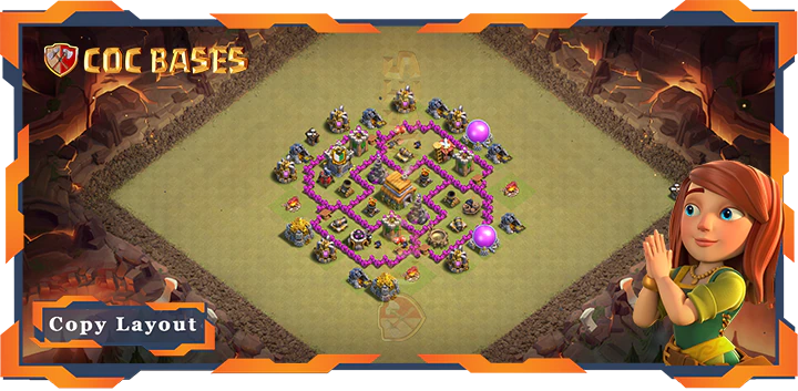 Top War Base TH6 with Link, Anti 3 Star, Anti Air Layout – Clash of Clans (99)