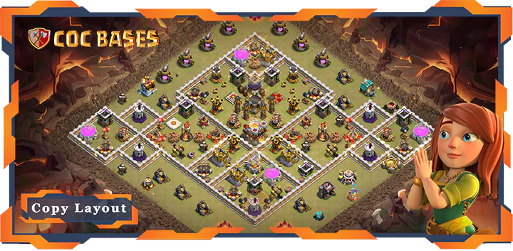 Top War Base TH11 with Link, Hybrid, Defense, Anti Air/Electro Dragon Layout – Clash of Clans (313)