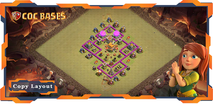 Top War Base TH6 with Link, Hybrid, Anti Everything Layout – Clash of Clans (120)