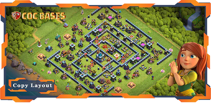 Top Anti 3 Star Base TH13 with Link, Hybrid Layout – Clash of Clans (370)