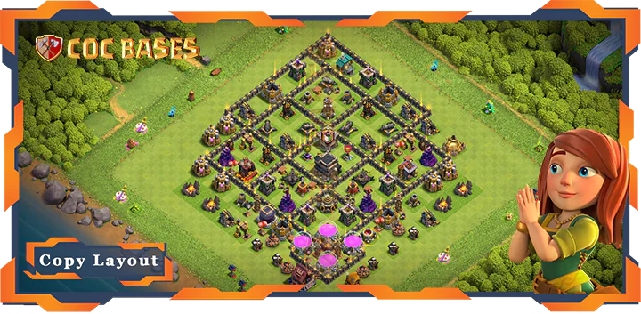 Top Anti 3 Star Base TH9 with Link, Anti Air/Dragon Layout – Clash of Clans (292)