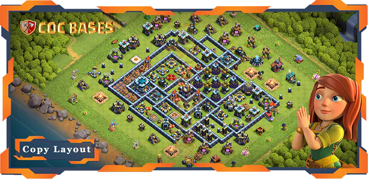 Top Anti Trophy Base TH13 with Link, Defense Layout – Clash of Clans (378)