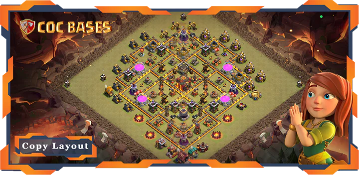 Top Base TH10 with Link, War/CWL, Anti Everything, Anti 2 Star Layout – Clash of Clans (481)