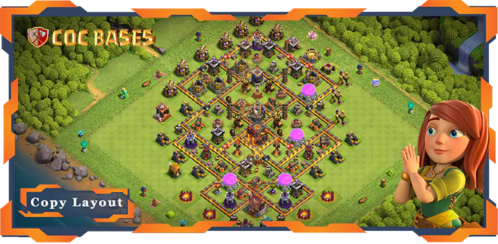 Top Base TH10 with Link, Anti Everything, Anti 2 Star Layout – Clash of Clans (455)