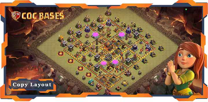Top Base TH10 with Link, War/CWL, Anti Everything Layout – Clash of Clans (496)
