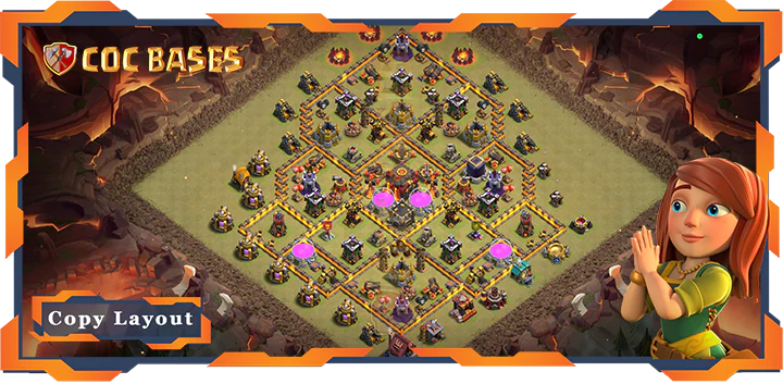 Top Base TH10 with Link, War/CWL, Anti Everything, Anti 2 Star Layout – Clash of Clans (469)
