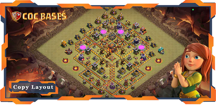 Top Base TH10 with Link, War/CWL, Anti Everything, Anti 2 Star Layout – Clash of Clans (465)