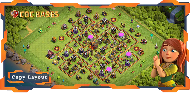 Top Base TH10 with Link, Farming, Anti Everything, Anti 3 Star Layout – Clash of Clans (482)