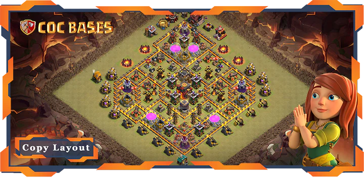 Top Base TH10 with Link, War/CWL, Anti Everything Layout – Clash of Clans (462)