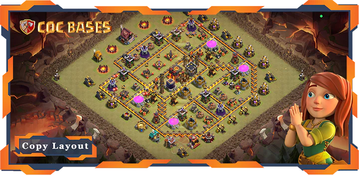 Top Base TH10 with Link, War/CWL, Anti Everything Layout – Clash of Clans (470)