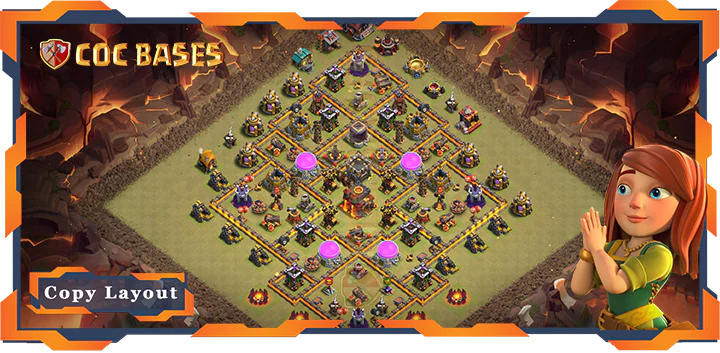 Top Base TH10 with Link, War/CWL, Hybrid, Defense, Anti Air/Electro Dragoon Layout – Clash of Cla...