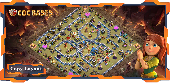 Top Base TH12 with Link, War/CWL, Defense Layout – Clash of Clans (390)
