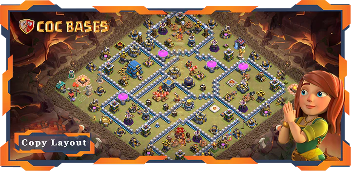 Top Base TH12 with Link, War/CWL, Anti 3 Star Layout – Clash of Clans (413)