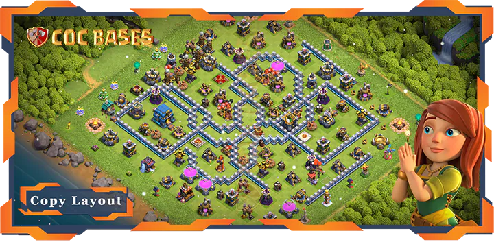 Top Base TH12 max level with Link, Anti 3 Star Layout – Clash of Clans (378)