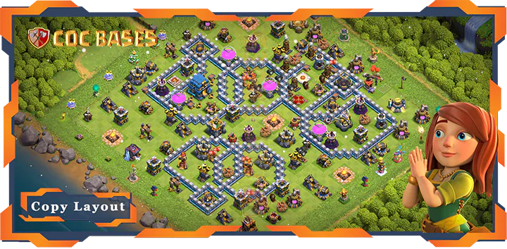 Top Base TH12 with Link, Anti Trophy, Defense Layout – Clash of Clans (388)