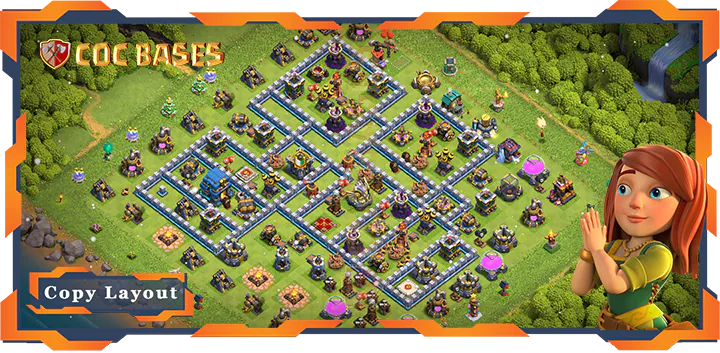 Top Base TH12 with Link, Anti 3 Star Layout – Clash of Clans (399)