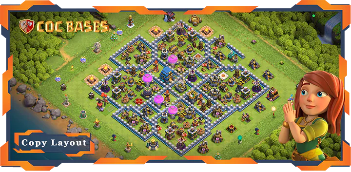 Top Base TH12 with Link, Anti 3 Star, Defense Layout – Clash of Clans (404)