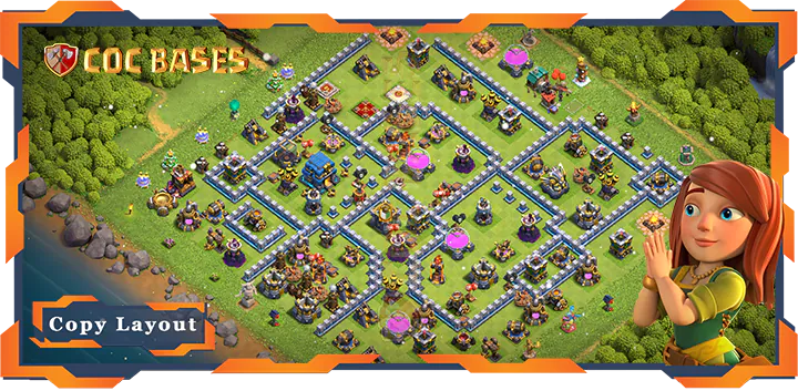 Top Base TH12 max level with Link, Anti 3 Star Layout – Clash of Clans (387)