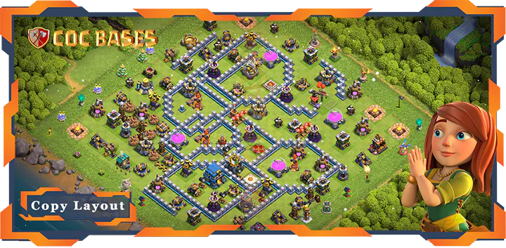 Top Base TH12 max level with Link, Anti Trophy, Defense Layout – Clash of Clans (352)