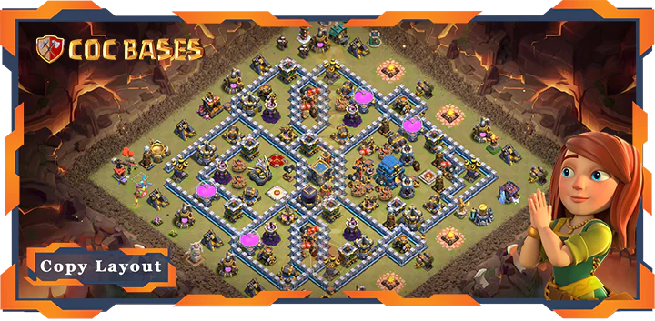 Top Base TH12 max level with Link, War/CWL, Hybrid Layout – Clash of Clans (409)