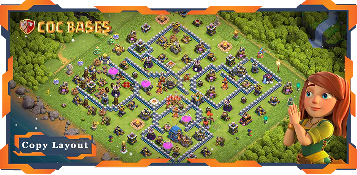 Top Base TH12 with Link, Anti 3 Star, Defense Layout – Clash of Clans (372)
