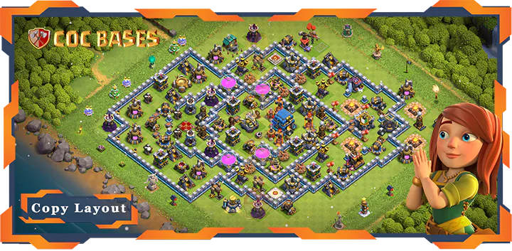 Top Base TH12 with Link, Farming, Anti 3 Star Layout – Clash of Clans (400)