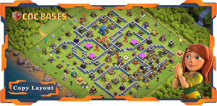 Top Base TH12 with Link, Anti 3 Star, Defense Layout – Clash of Clans (379)