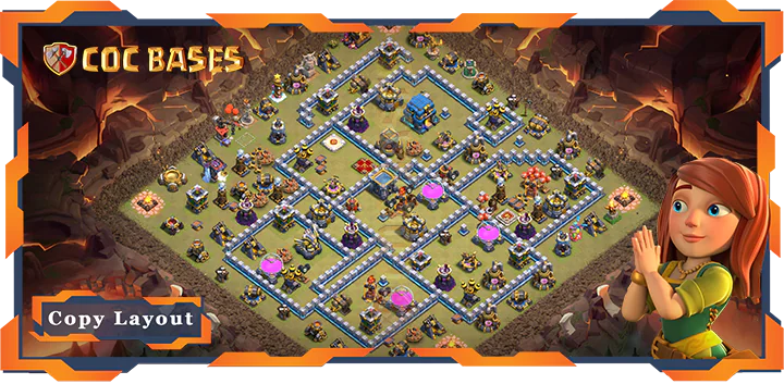 Top Base TH12 max level with Link, War/CWL, Hybrid, Defense Layout – Clash of Clans (343)