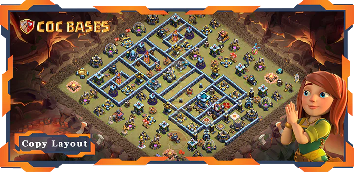 Top Base TH13 with Link, War/CWL, Anti 3 Star Layout – Clash of Clans (377)