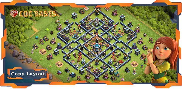 Top Base TH13 with Link, Anti 3 Star, Hybrid Layout – Clash of Clans (351)