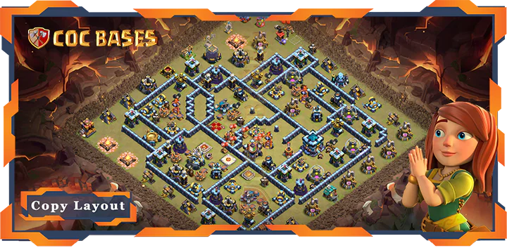 Top Base TH13 with Link, War/CWL, Defense Layout – Clash of Clans (337)