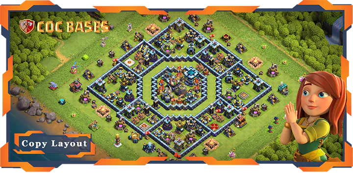 Top Base TH13 with Link, Hybrid, Anti 3 Star Layout – Clash of Clans (353)