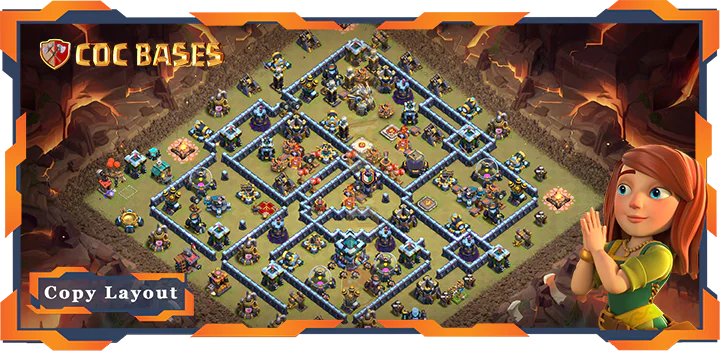 Top Base TH13 with Link, War/CWL, Defense, Anti Everything Layout – Clash of Clans (334)