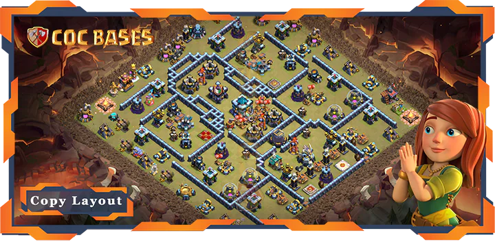 Top Base TH13 with Link, War/CWL, Anti 3 Star, Hybrid Layout – Clash of Clans (379)