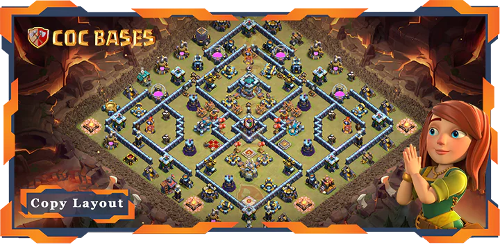 Top Base TH13 with Link, War/CWL, Anti 3 Star, Anti Everything Layout – Clash of Clans (327)