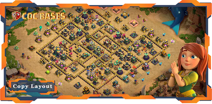 Top Base TH14 with Link, Hybrid, Defense Layout – Clash of Clans (353)