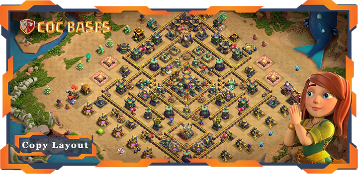Top Base TH14 with Link, Anti 3 Star Layout – Clash of Clans (352)