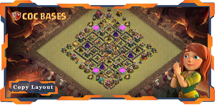 Top Base TH9 with Link, War/CWL, Anti 2 Star Layout – Clash of Clans (318)