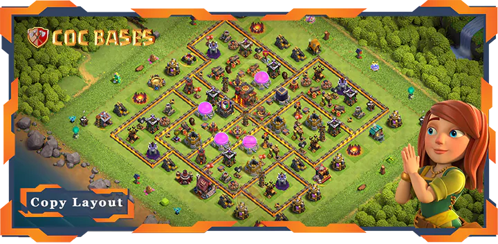 Top Farming Base TH10 with Link, Anti 3 Star Layout – Clash of Clans (442)