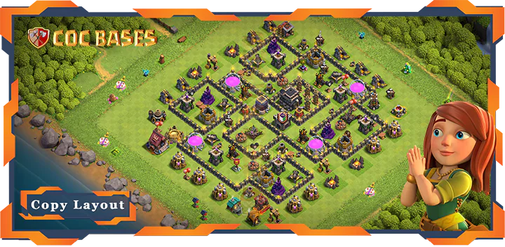Top Farming Base TH9 with Link, Hybrid, Anti 3 Star Layout – Clash of Clans (286)