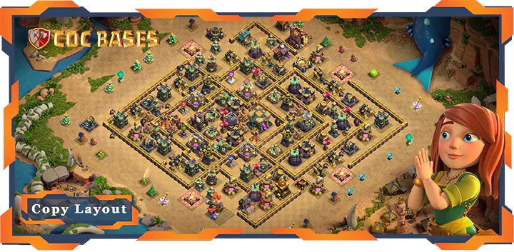 Top Farming Base TH14 with Link, Anti Air/Electro Dragon Layout – Clash of Clans (334)