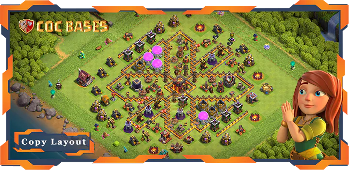 Top Farming Base TH10 with Link, Anti Everything, Hybrid Layout – Clash of Clans (429)