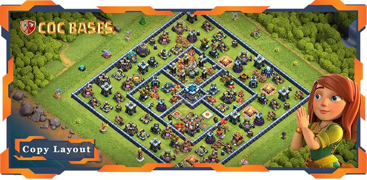 Top Hybrid Base TH13 with Link, Defense, Anti Everything Layout – Clash of Clans (367)