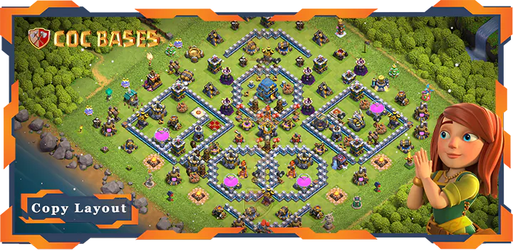 Top Hybrid Base TH12 with Link, Anti Everyhthing, Defense Layout – Clash of Clans (382)