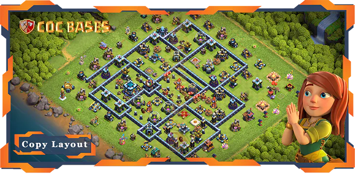 Top Hybrid Base TH13 with Link, Anti Everything, Defense Layout – Clash of Clans (344)
