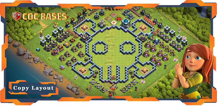 Top Troll Base TH13 with Link, Funny Layout – Clash of Clans (384)