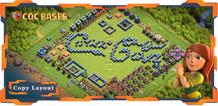 Top Troll Base TH13 with Link, Funny Layout – Clash of Clans (324)