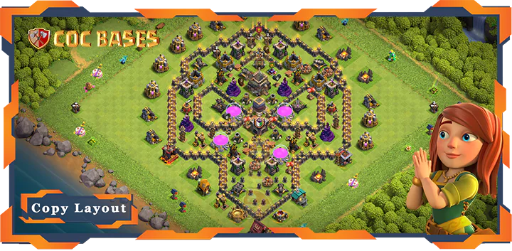 Top Troll Base TH9 with Link, Funny Layout – Clash of Clans (300)